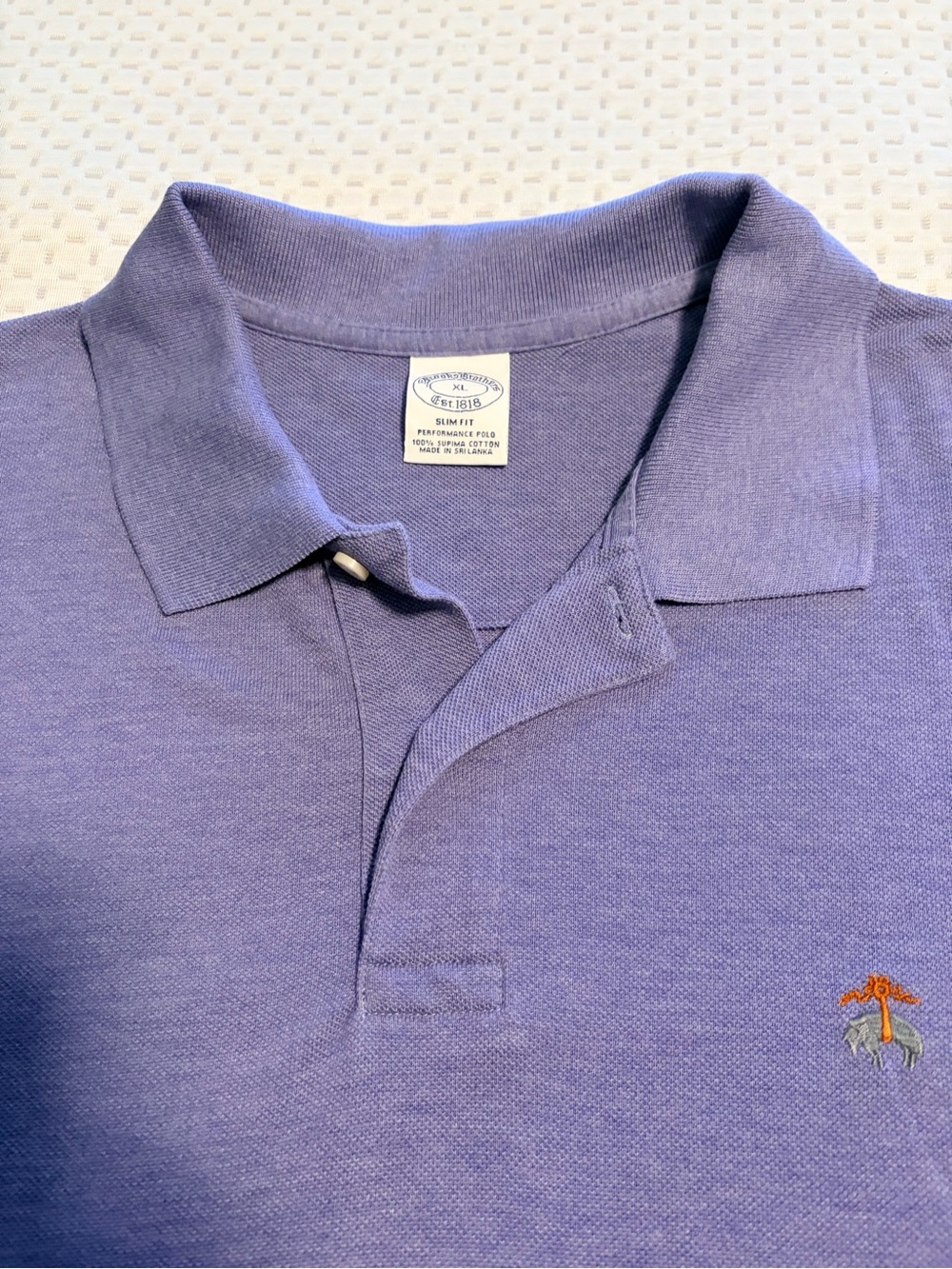 Brooks Brothers Purple Polo with Orange Embroidered Logo